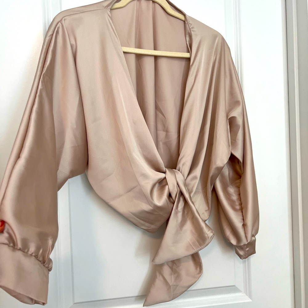 GOLD SILK BLOUSE!